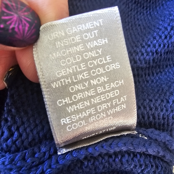 Marled Reunited L Sweater Slits Pullover Red USA‎ Embroidery Navy Blue - Picture 13 of 13